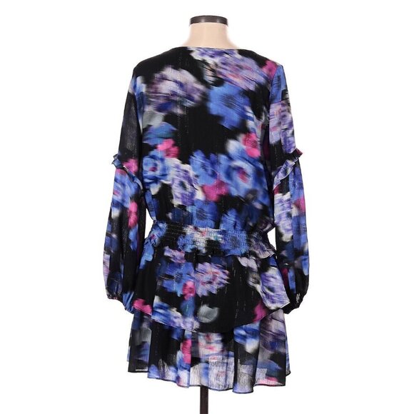 Amanda Uprichard Lowen Violetta Dress Size S Metallic Blurred Floral Print Party - Picture 5 of 6